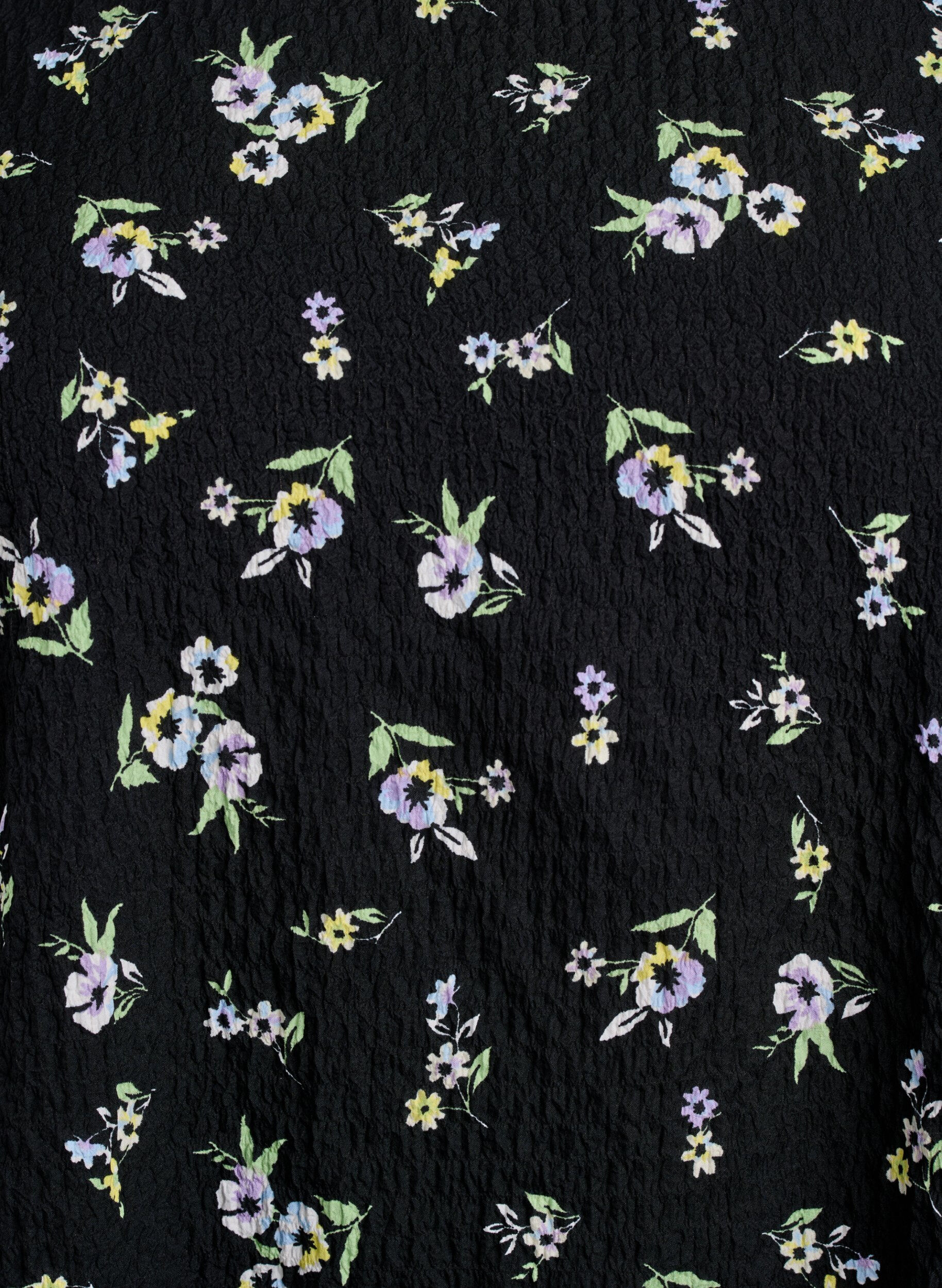 ZizziKortermet bluse med tekstur, Svart, Packshot image number 2