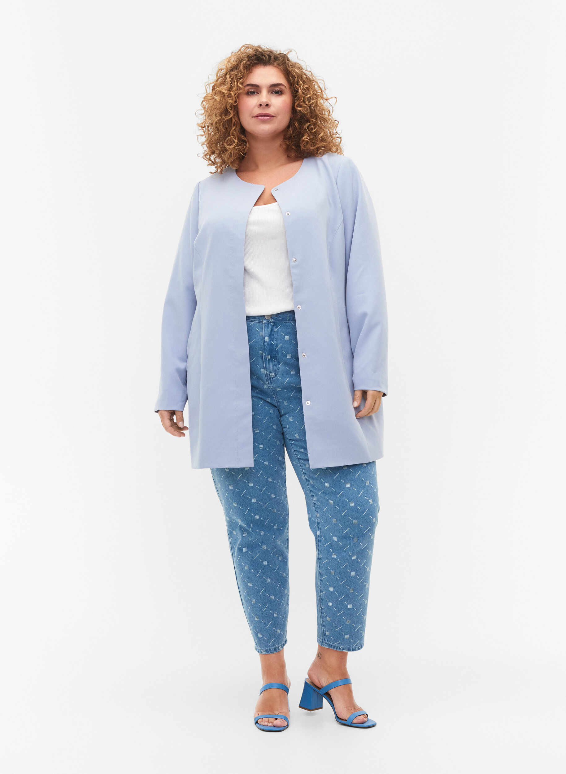 Zizzi Lett klassisk v&aring;rjakke, Eventide, Model image number 2