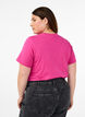 Basic T-skjorte i bomull med rund hals, Rosa, Model image number 2