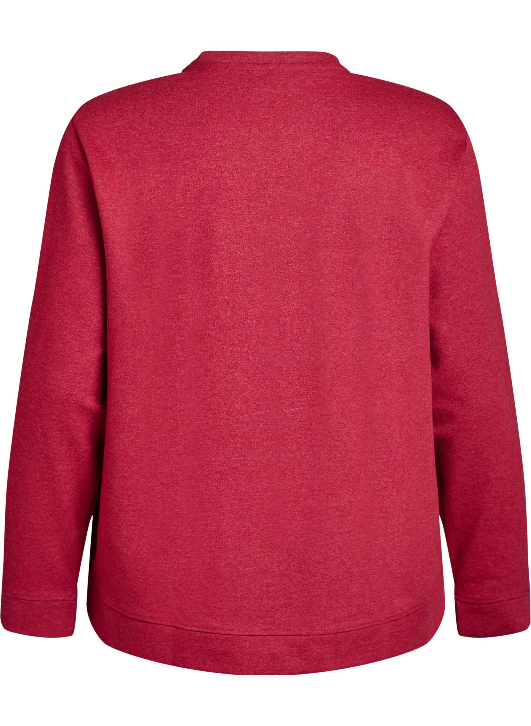 ZizziGenser med crewneck, R&oslash;d, Packshot image number 1