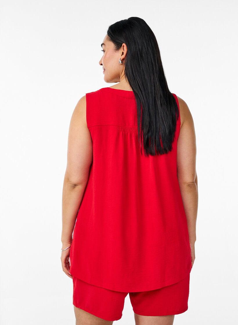 Ermel&oslash;s overdel med rynkedetaljer, R&oslash;d, Model image number 2