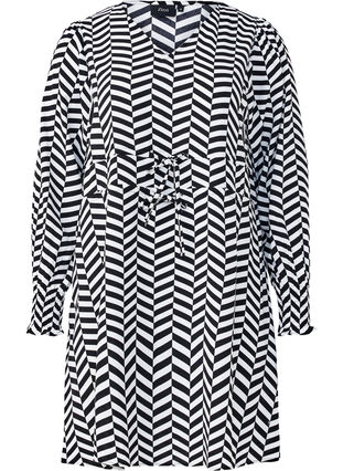 Zizzi Kjole med knytebelter i midjen, Svart, Packshot image number 0