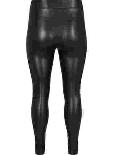 Stretchy coated leggings, Black, Packshot image number 1