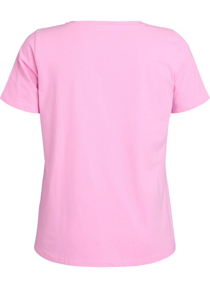 Basis enkel bomulls t-skjorte, Rosa, Packshot image number 1