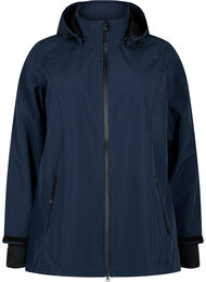 Kort softshelljakke med avtakbar hette, Night Sky