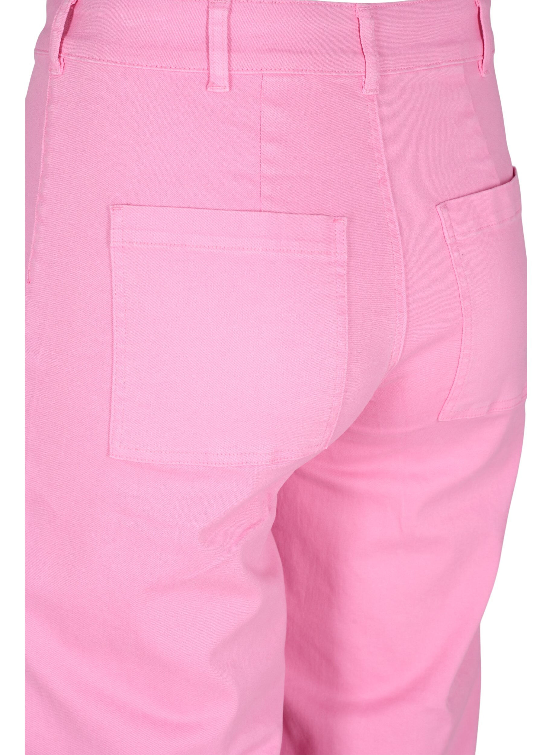 Zizzi Flared jeans med h&oslash;yt liv, Rosa, Packshot image number 3