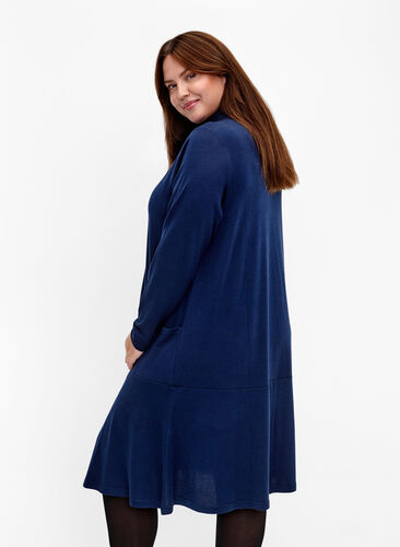 Jerseykjole med høy hals og lommer, Dress Blues Mel., Model image number 1