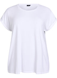 Loose t-skjorte med rund hals, Bright White Solid