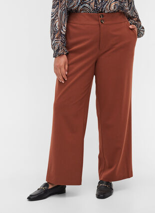 Klassiske bukser med lommer og knappelukking, Tortoise Shell, Model image number 2