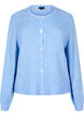 Strikket cardigan med ull og knapper, Della R. Blue Mel., Packshot image number 0