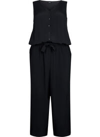 Ermeløs jumpsuit i viskose