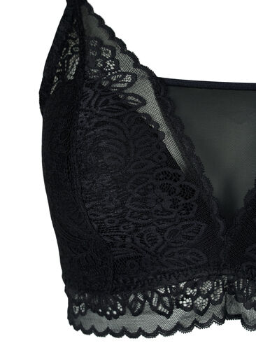 BH med blonder og myk vattering, Black, Packshot image number 2