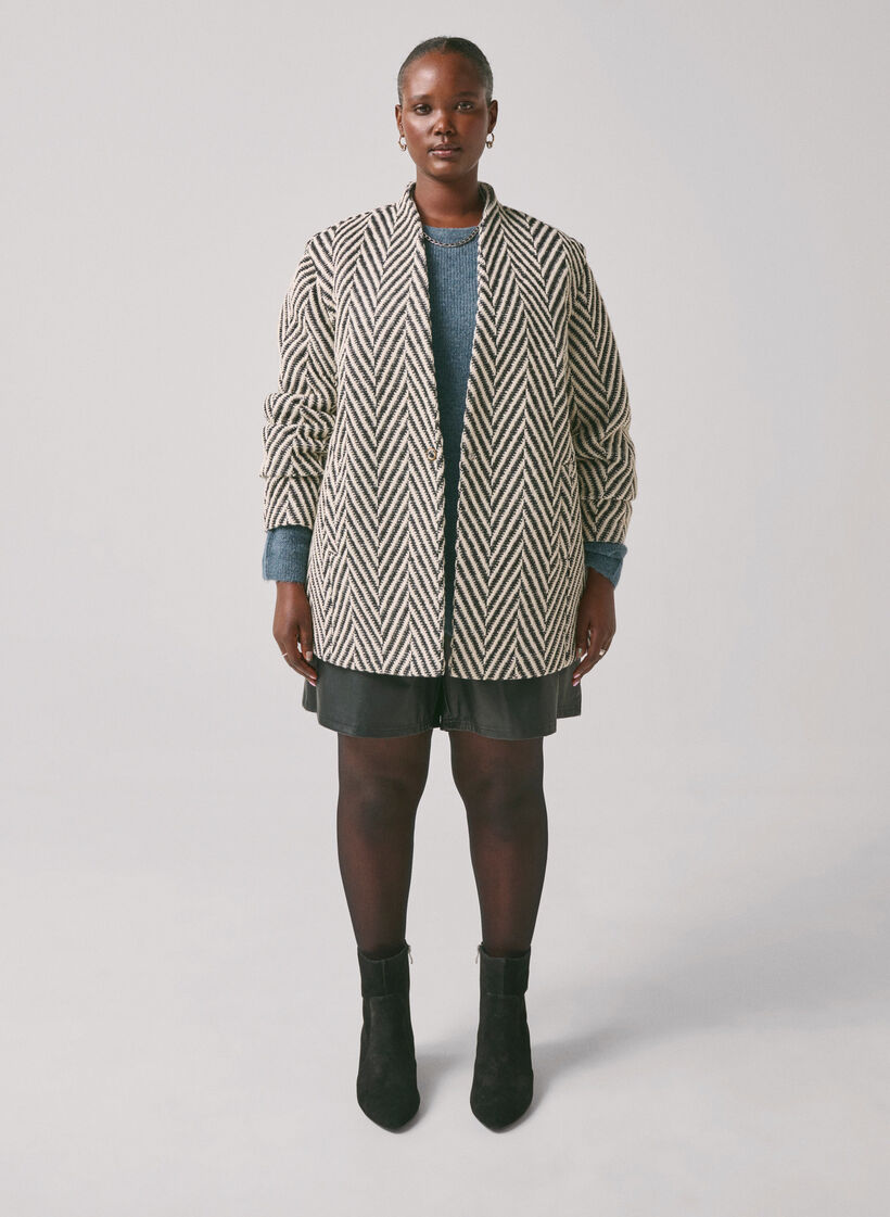 Mønstret jakke, Black w. White, Image image number 1