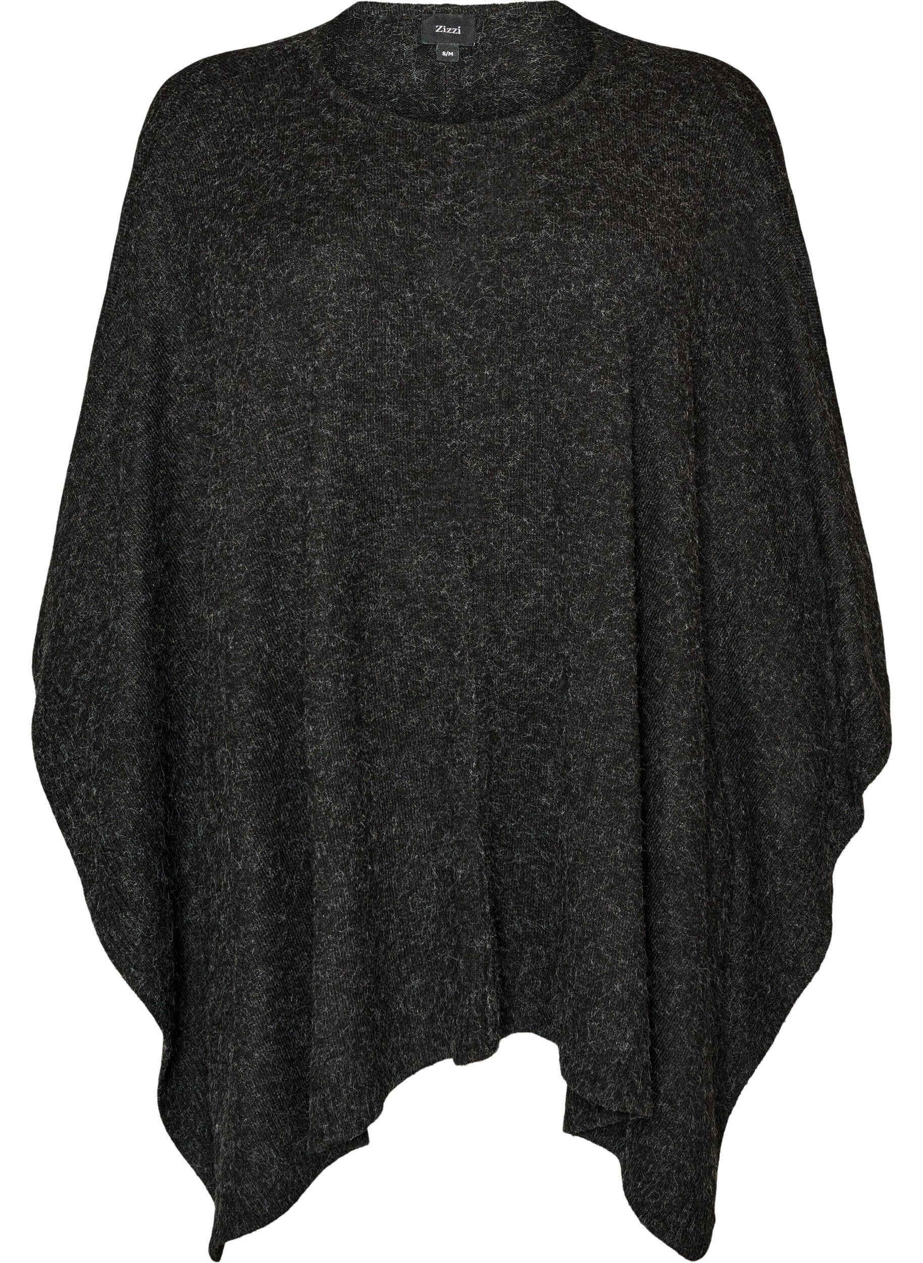 Rund hals strikket poncho