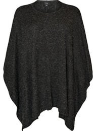 Rund hals strikket poncho, Gr&aring;