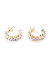 Hoops med små perler, Gold w. Pearl, Packshot