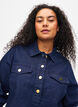Denimkjole med A-form og knapper, Dark Blue Denim, Model image number 2