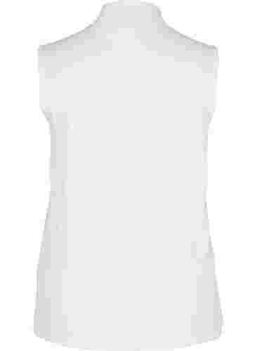 Høyhalset topp i bomull med ribbet struktur, Bright White, Packshot image number 1