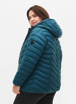 Lettvektsjakke med hette, Deep Teal, Model image number 1