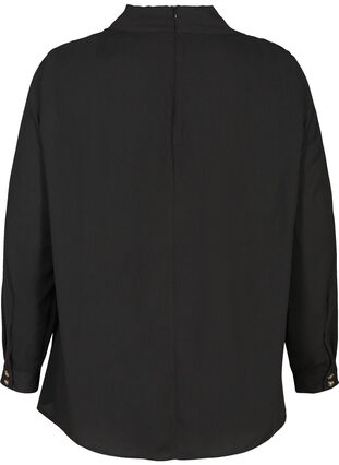 Bluse med lange ermer, Black, Packshot image number 1