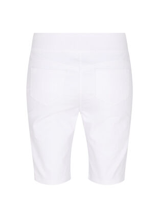 Zizzi Tettsittende shorts med baklommer, White, Packshot image number 1