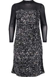 Glitterkjole med paljetter, Black w. Silver