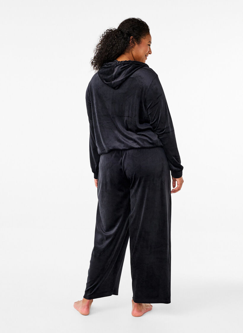 Løse velour bukser, Black, Model image number 1