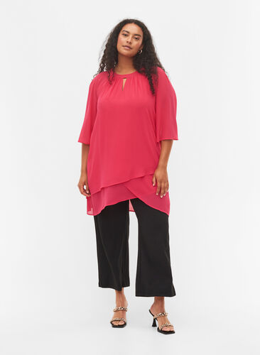Chiffonbluse med 3/4-ermer, Love Potion, Model image number 2