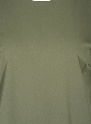 Ensfarget tunika med 2/4-ermer og plisséfolder, Thyme, Packshot image number 2