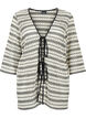Heklet cardigan med knytebelte, Black White, Packshot image number 0