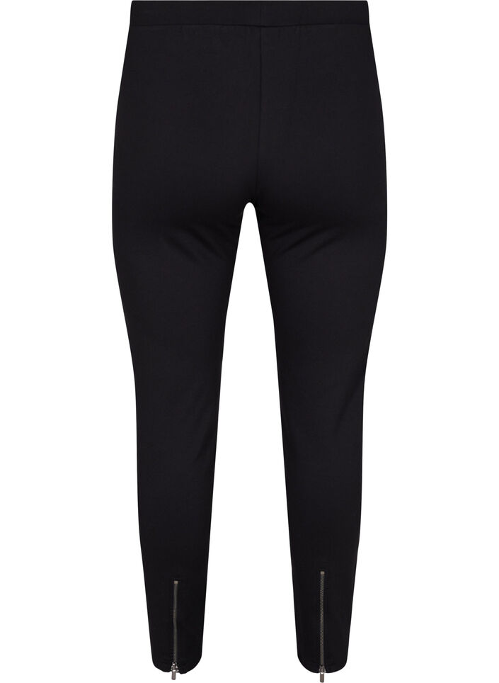 Leggings med glidelås, Black, Packshot image number 1