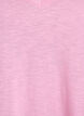 Kortermet basic t-skjorte med v-hals, Rosa, Packshot image number 2