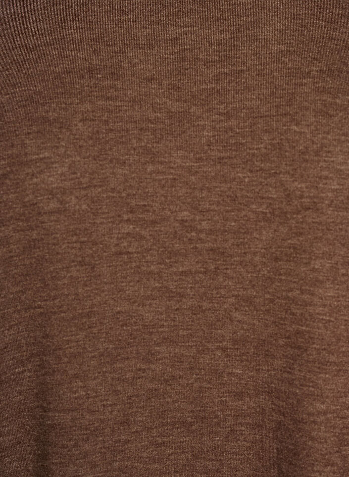 Jersey bluse med 3/4 ermer, Brun, Packshot image number 2