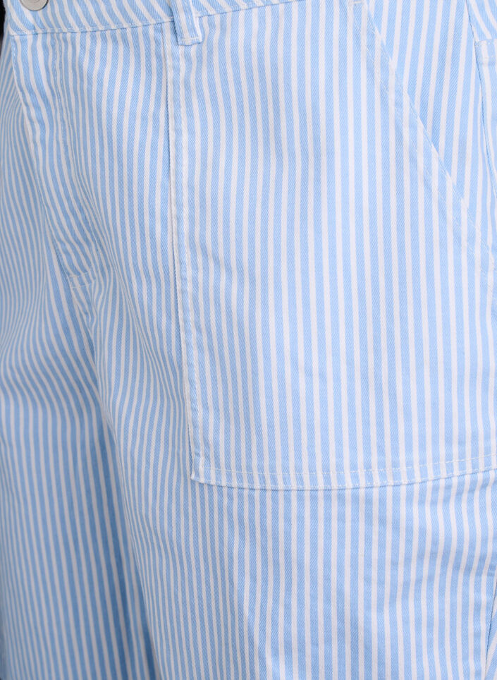 Stripete Bermudashorts med høy midje, Blå, Packshot image number 2