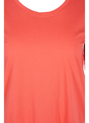 T-skjorte i bomull med 2/4-ermer, Hot Coral, Packshot image number 2