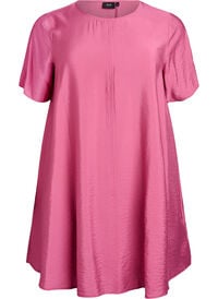 A-line kjole i viskose med korte ermer, Rosa A-line kjole i viskose med korte ermer