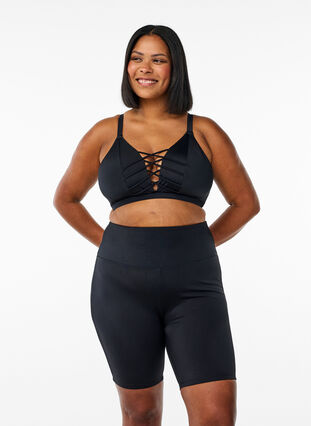 Zizzi Lang badeshorts, Svart, Model image number 0