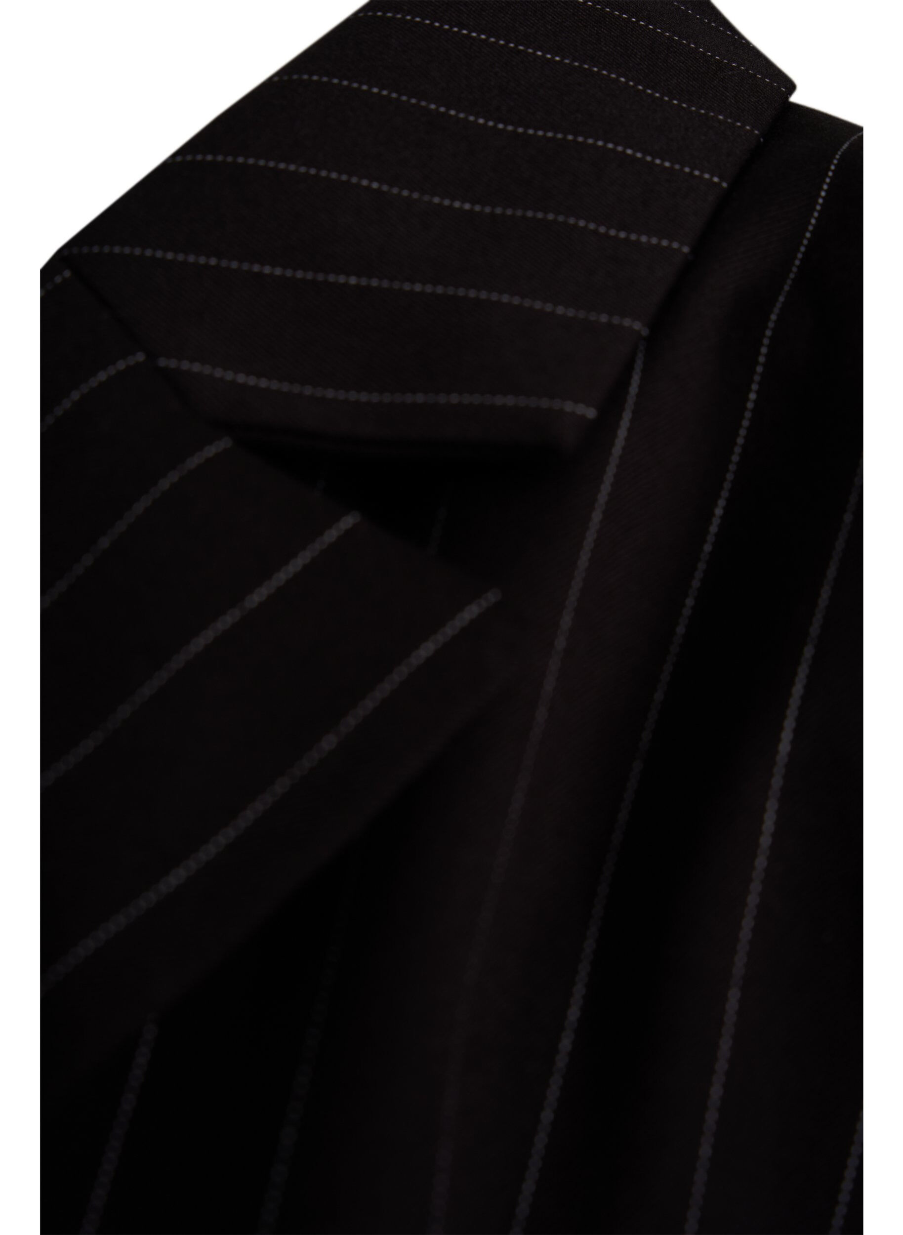 Zizzi Pinstripet jakke, Black W. Pinstripe, Packshot image number 3