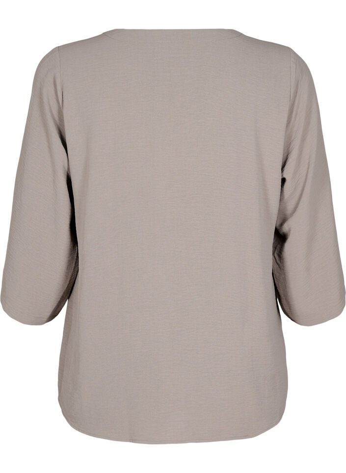 Bluse med 3/4 ermer, Beige, Packshot image number 1