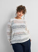 Bluse med blonder og lange ermer, Vanilje, Model image number 0