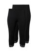 Leggings med 3/4-lengde og blondekant, 2 stk., Black / Black, Packshot image number 0