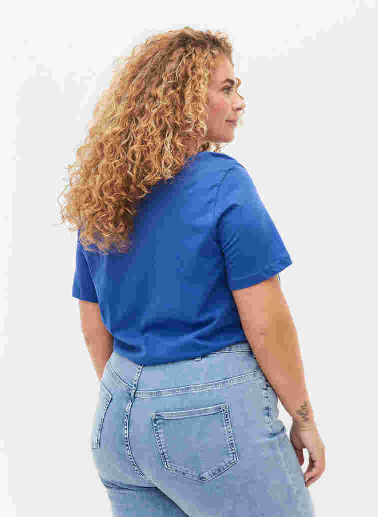 T-skjorte i bomull med trykk, Dazzling Blue Califo, Model image number 1