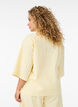 Stripete bluse i en Loose fit, Gul, Model image number 2