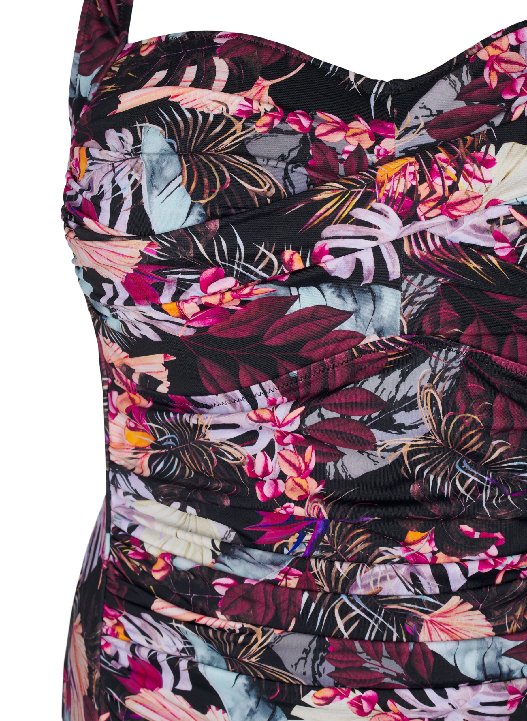 Zizzi Polstret badedrakt med trykk, R&oslash;d, Packshot image number 2