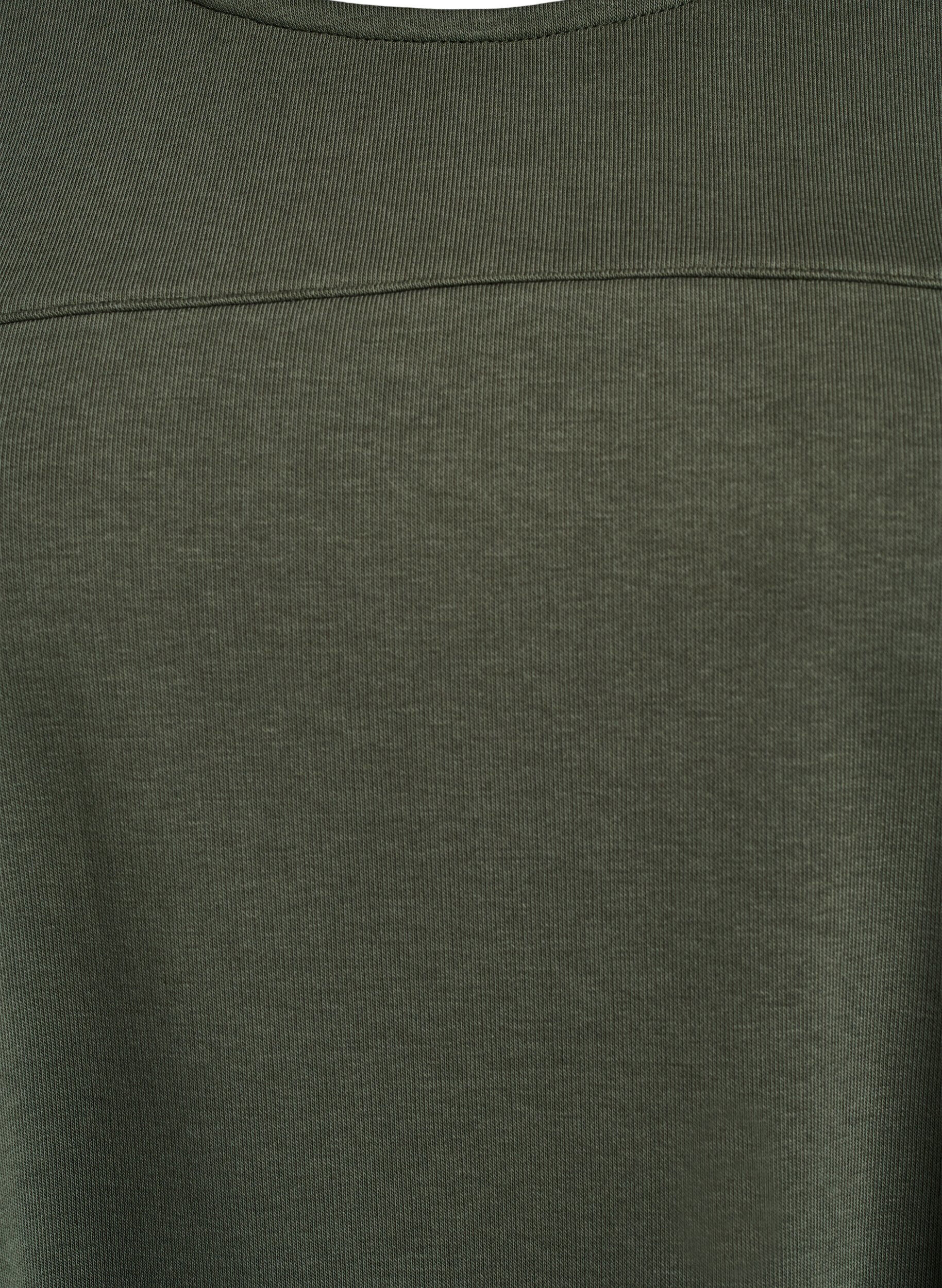 Zizzi Jerseykjole med korte ermer og lommer, Gr&oslash;nn, Packshot image number 2