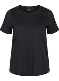 Basis T-skjorte i bomull, Black, Packshot