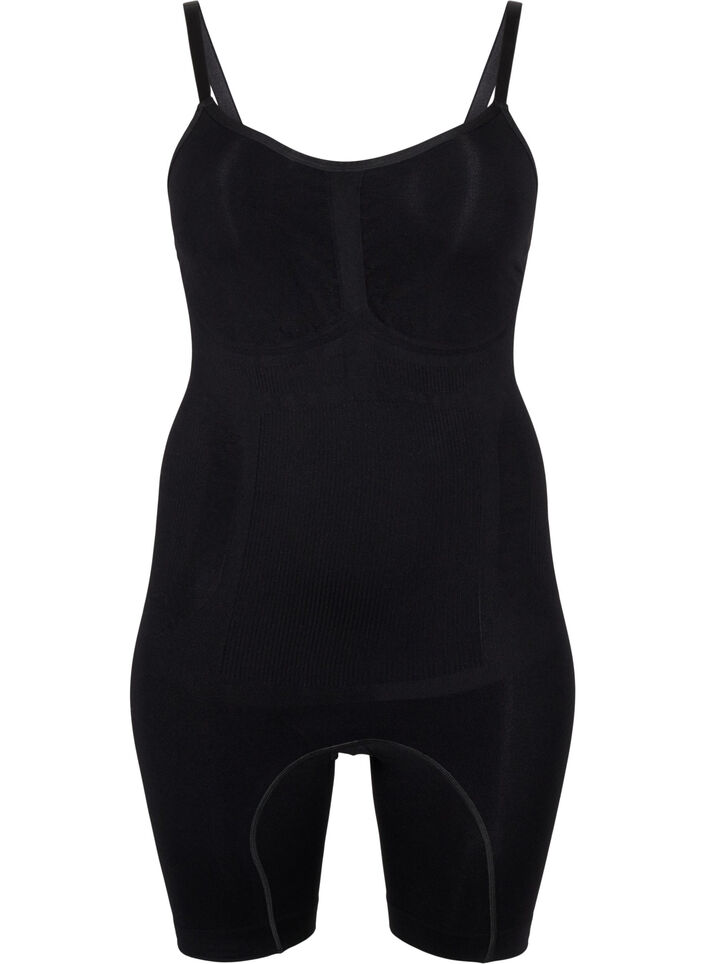 Shapewear-body med &aring;pning i bunn, Svart, Packshot image number 0