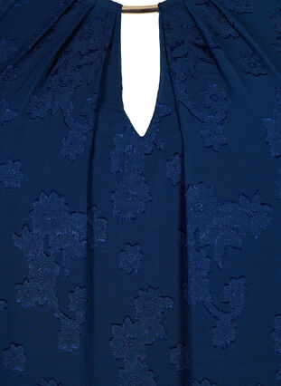Kortermet bluse med struktur, Navy Blazer, Packshot image number 2