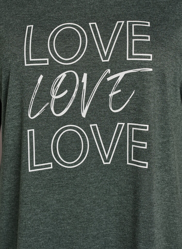 Kortermet nattkjole med teksttrykk, Gr&oslash;nn, Packshot image number 2