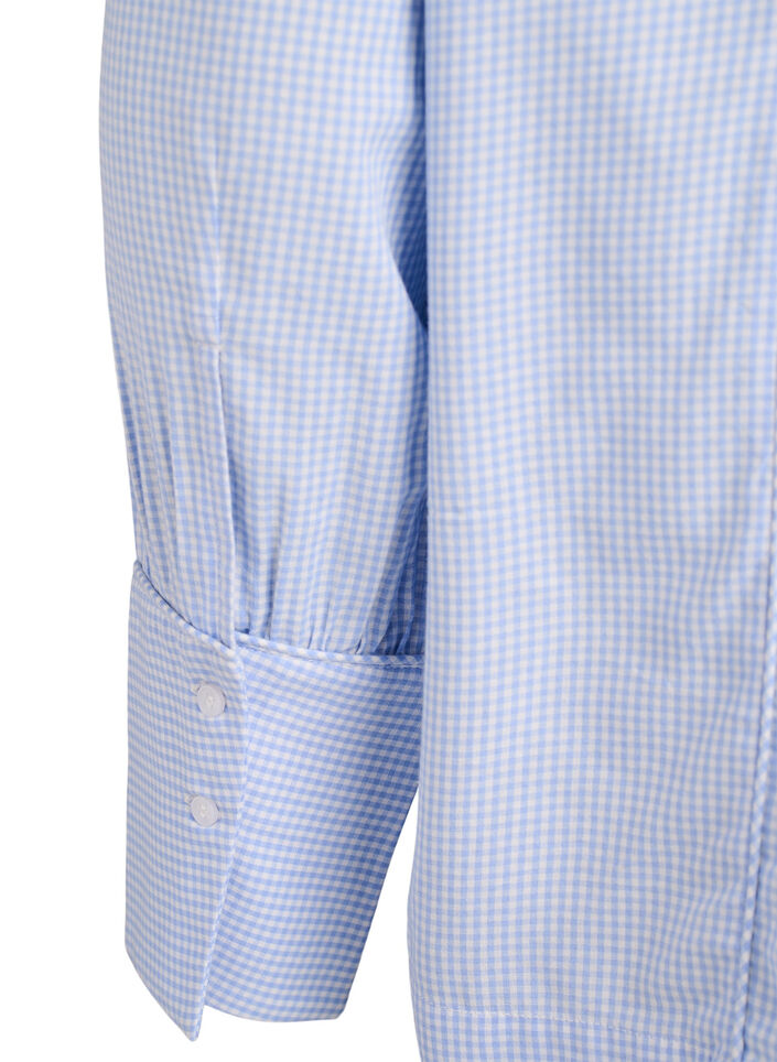 A-line rutete bluse, Bl&aring;, Packshot image number 3